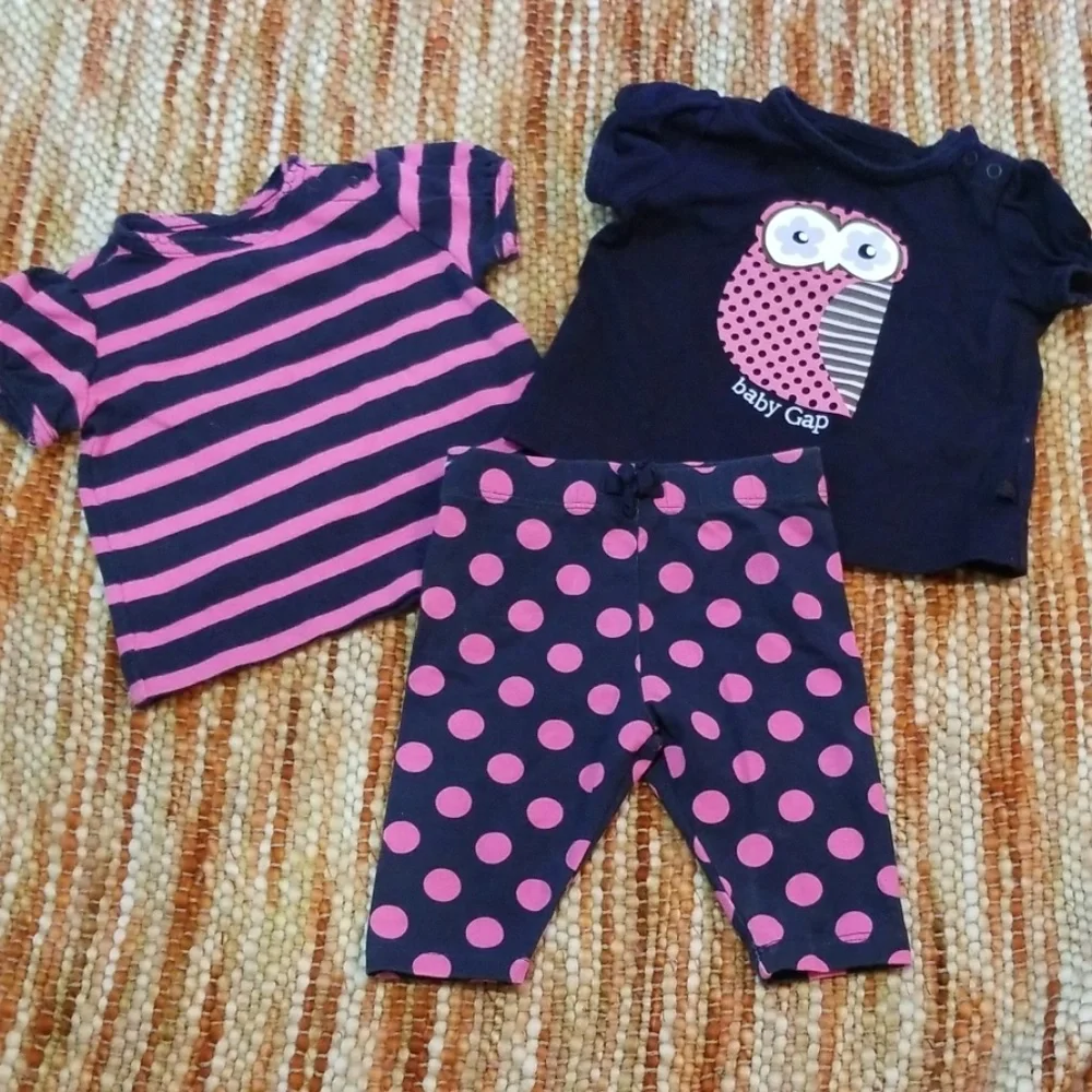 Baby gap girls‎ 0 3 owl shirt leggings bundle set